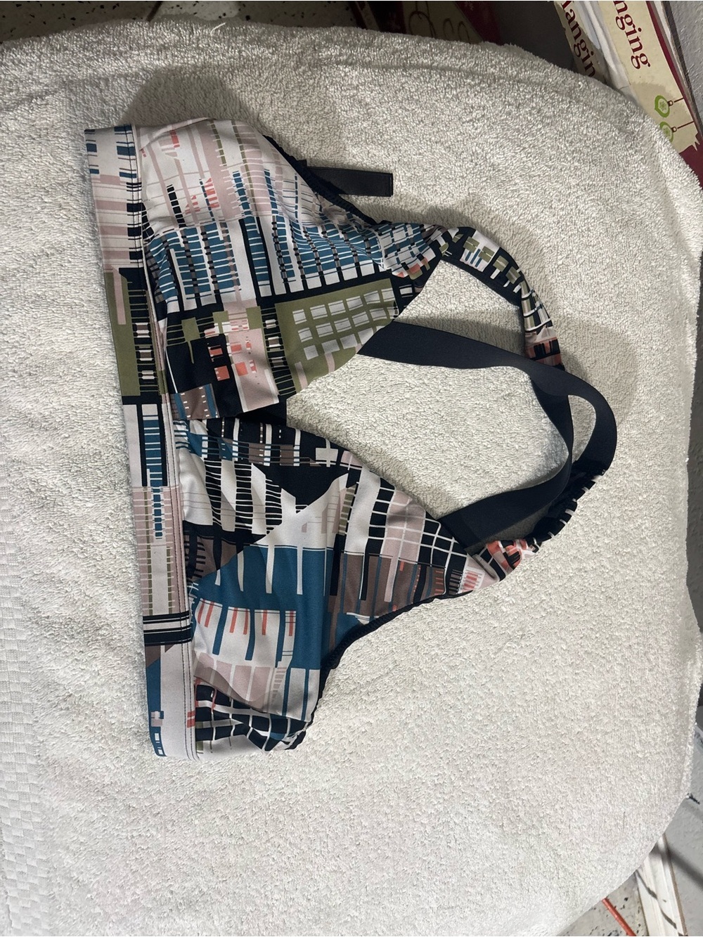 Victoria's Secret Geometric Print Sports Bra in Navy, Olive, Pink, Cream